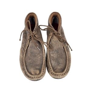 Twisted X Mens Driving Moc Chukka Boots Brown Leather Size 9.5 M